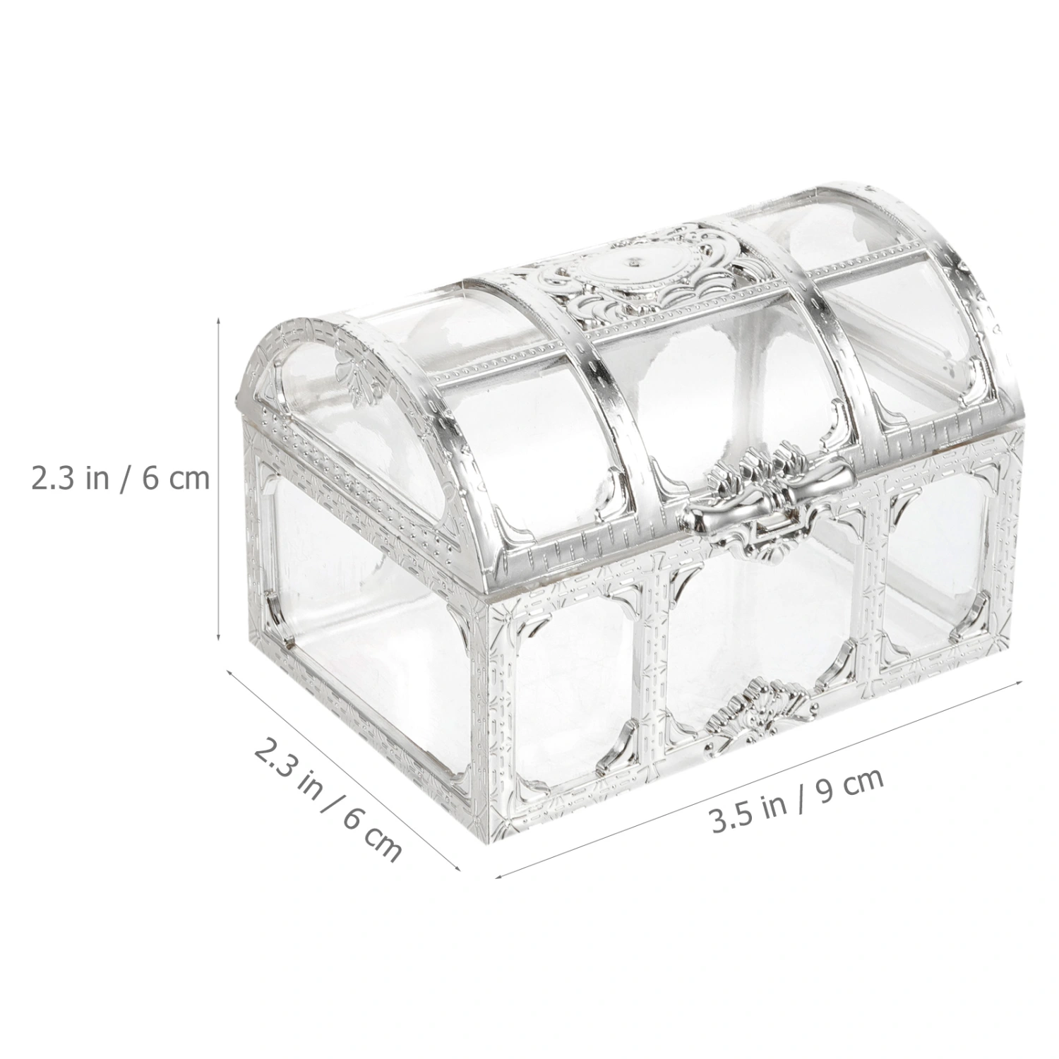 2pcs Vintage Jewelry Boxes Plastic Treasure Chests Rings Storage Cases for Wedding