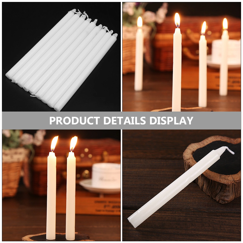 10pcs Taper Candles Long Taper Candles Party Decorative Candle White Paraffin Candle