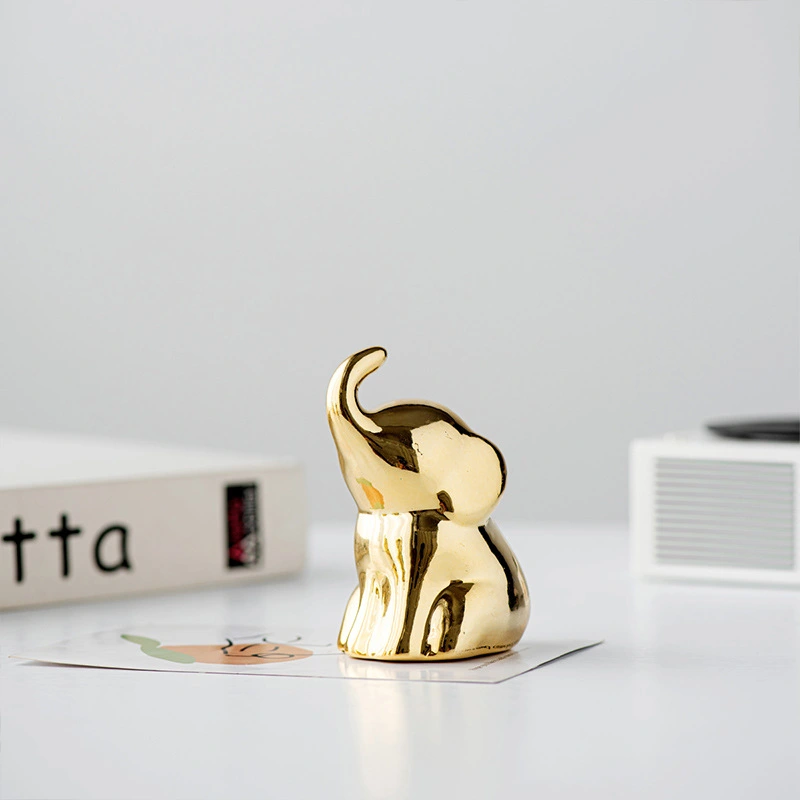 Ceramic Elephant Statue Elephant Ornament Desktop Elephant Decoration Cabinet Decor