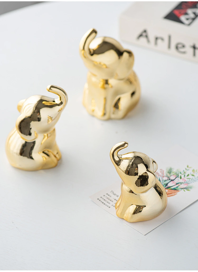 Ceramic Elephant Statue Elephant Ornament Desktop Elephant Decoration Cabinet Decor