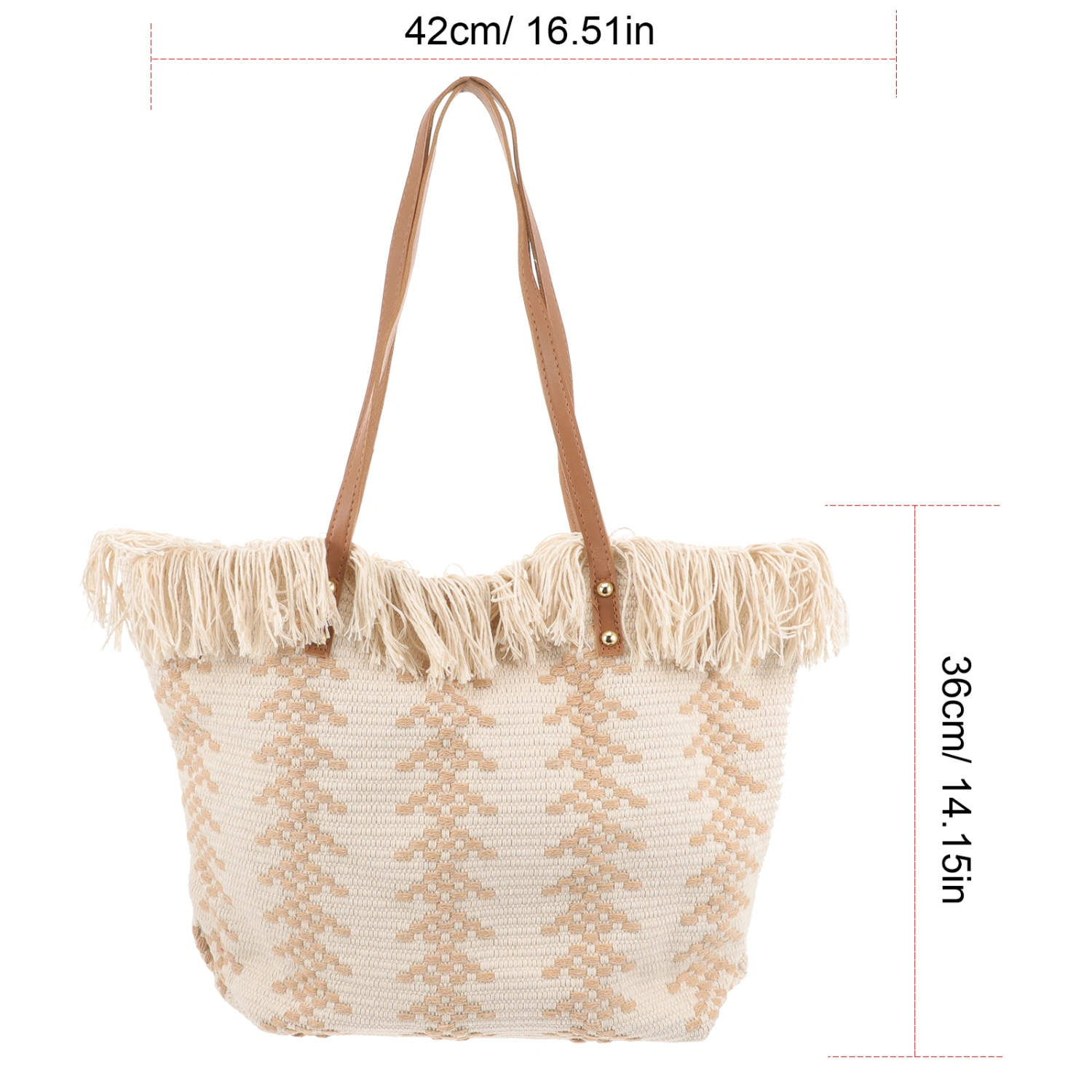 Woven Tassel Tote Bag Large Capacity Shoulder Bag Woven Handbag Women Shoulder Bag