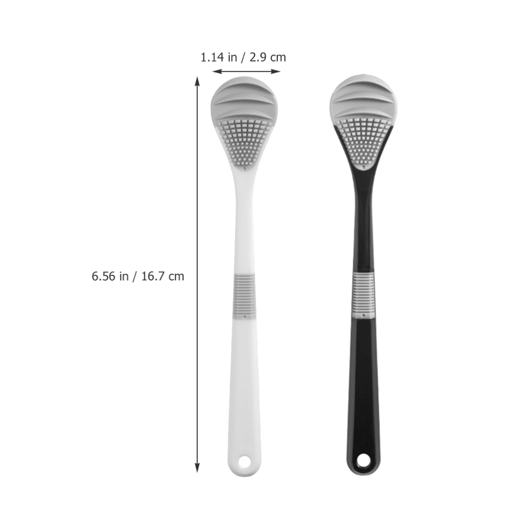 2Pcs Portable Tongue Scrapers Adult Tongue Cleaners Oral Mouth Cleaning Brushes Oral Care Supplies