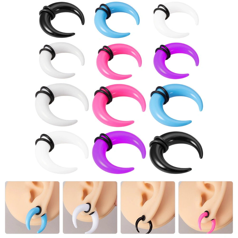 12pcs Septum Pincher Septum Rings Ear Gauges Acrylic Ear Nose Septum Stretching Kit
