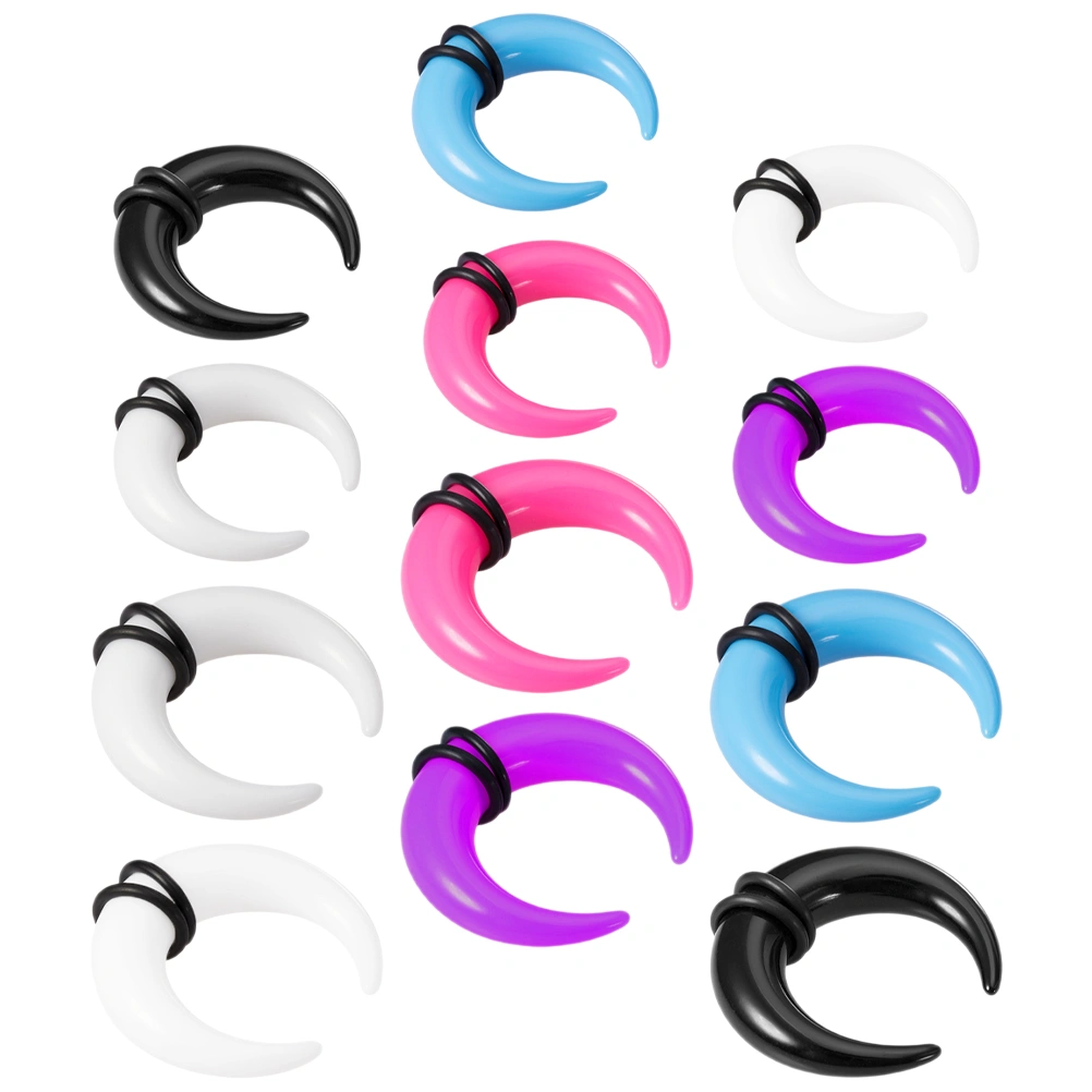 12pcs Septum Pincher Septum Rings Ear Gauges Acrylic Ear Nose Septum Stretching Kit