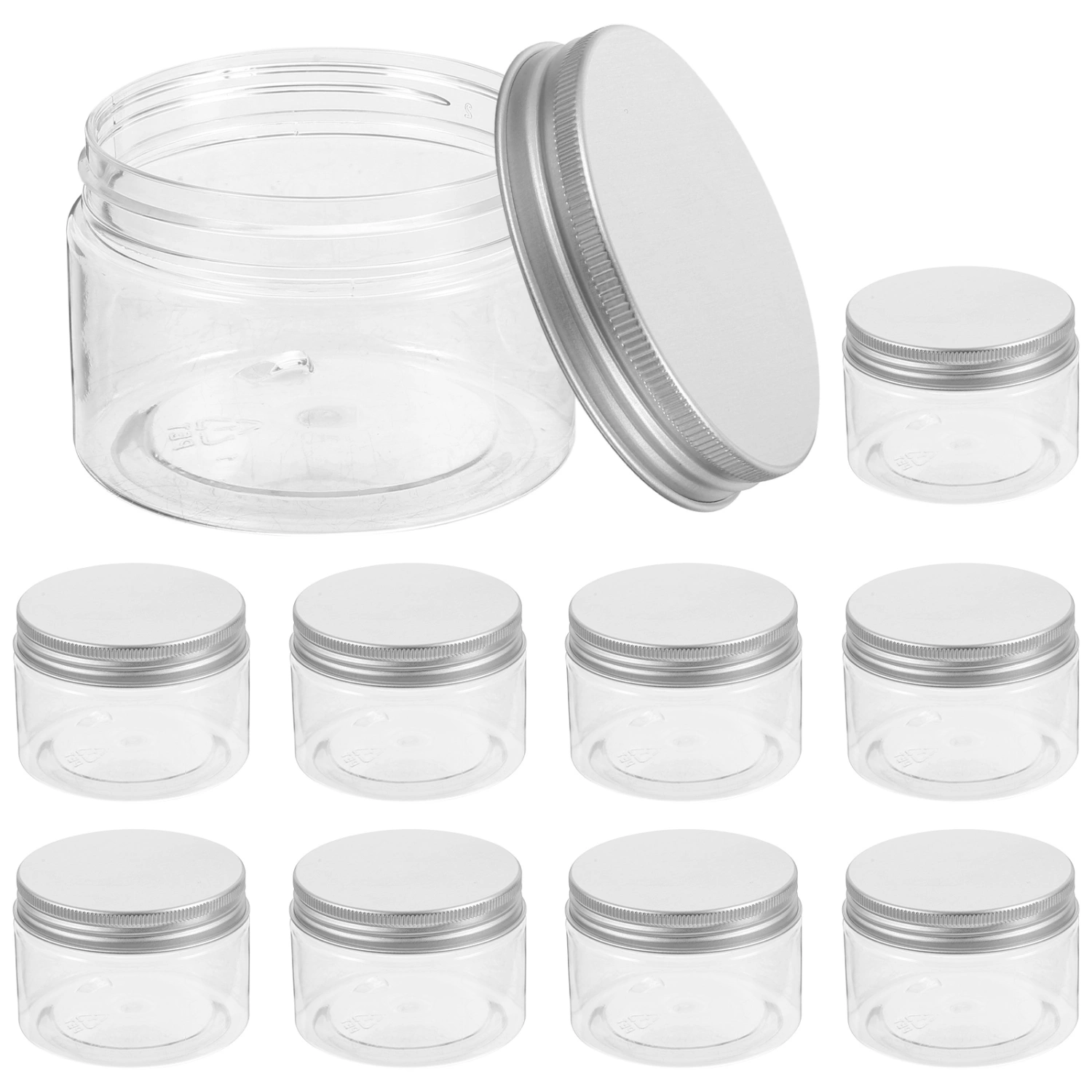10pcs Food Jar Round Jar Food Storage Container For Tea Sugar Transparent Food Box