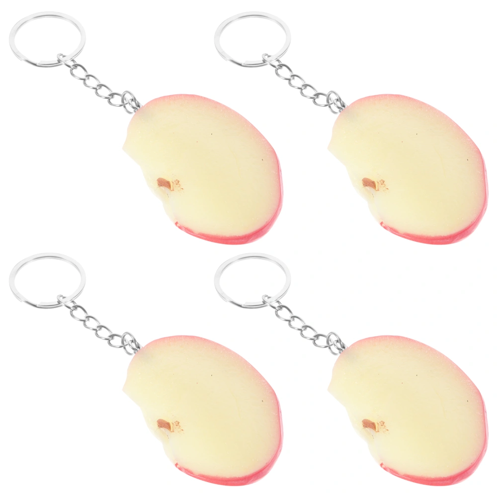 4pcs Creative Fruit Themed Key Chain Pendant Bag Hanging Charm Unique Simulation Fruit Key Ring