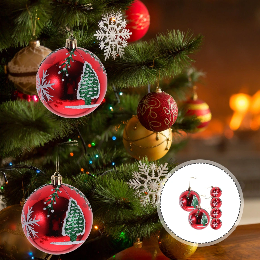 6pcs Christmas Decorative Ball Hanging Ornament Xmas Ball Pendant Xmas Tree Hanging Ornament