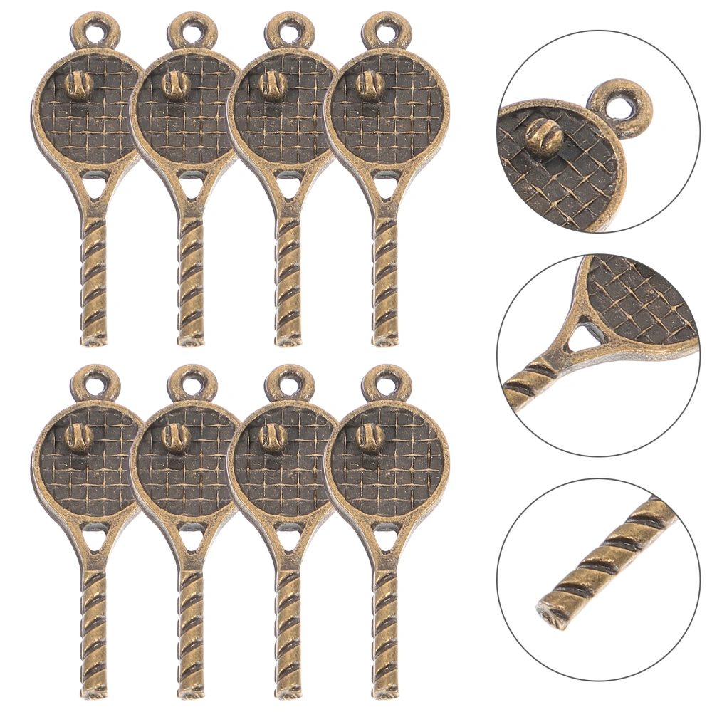 18pcs Retro Antique Tennis Racket Shape Jewelry Charms Jewelry Pendant Jewelry Decor