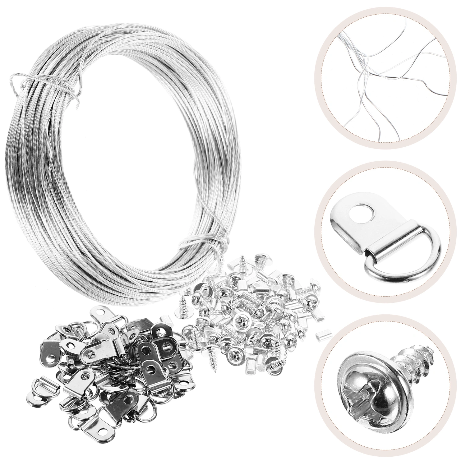 1 Set Picture Hanging Kit Picture Hangers with Screws Picture Hanging Wire and Tool for DIY