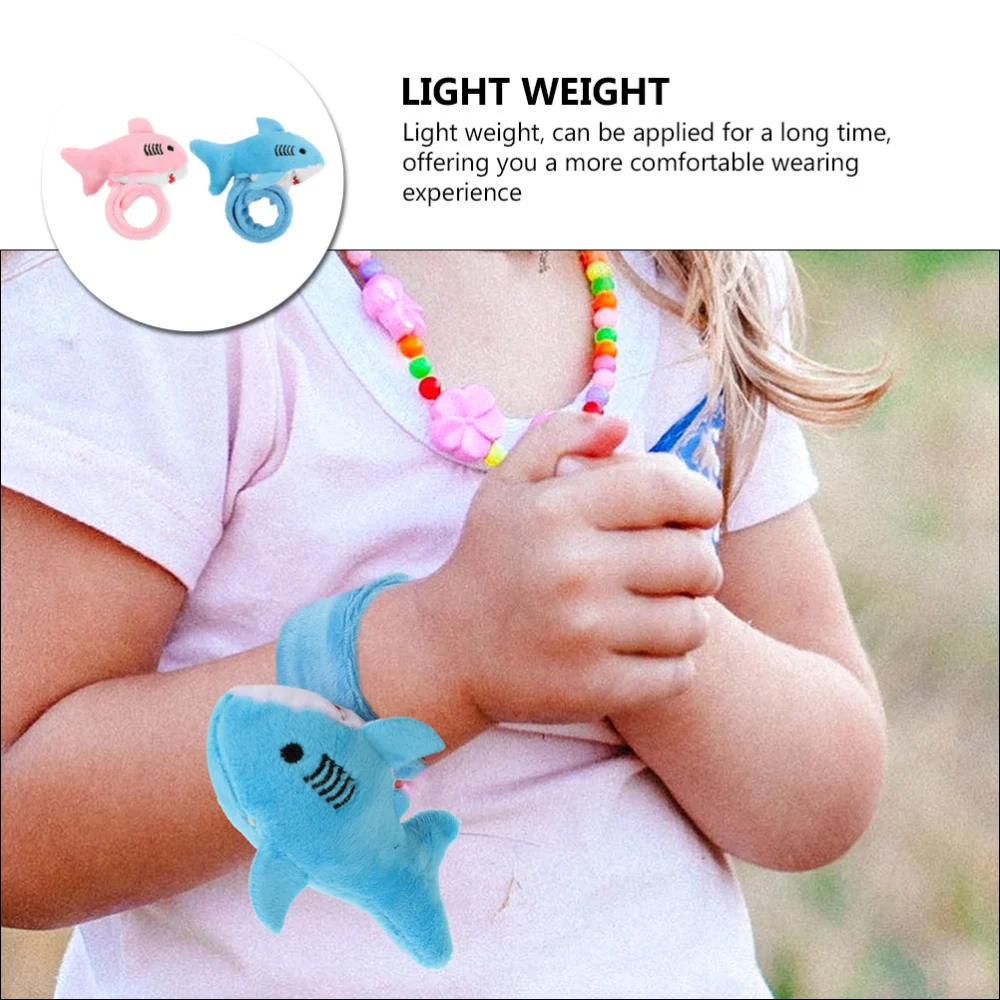 3pcs Stuffed Shark Slap Bracelets Plush Slap Bracelet Shark Shaped Slap Bands