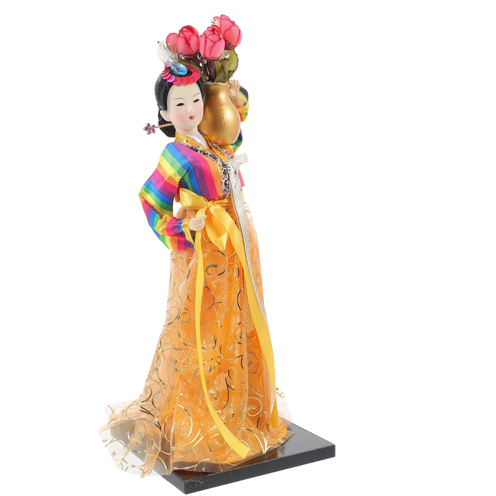 Korean Hanbok Doll Decoration Collectible Korean Traditional Hanbok Doll Figure Hanbok Doll Statue