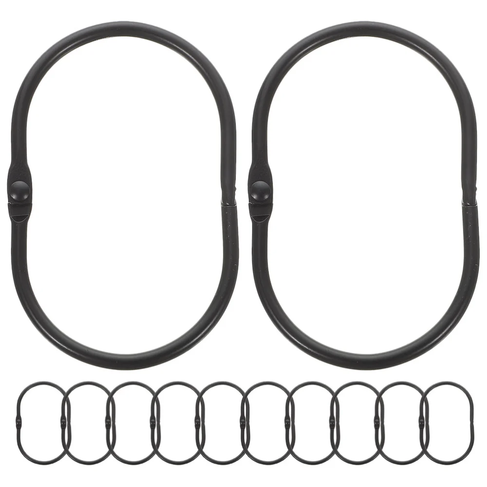 12pcs Replacement Shower Curtain Hooks Rings Oval Curtain Rods Rings for Bathroom