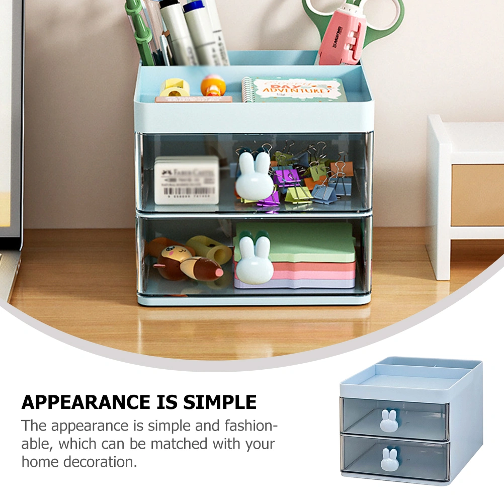 Desk Organizer with Drawers Desktop Storage Drawer Multi-layer Stationery Storage Case Stationery Holder