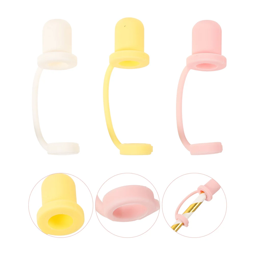 6pcs Straw Tip Covers Straw Plugs Reusable Straw Covers Silicone Straw Plugs Creative Straw Caps