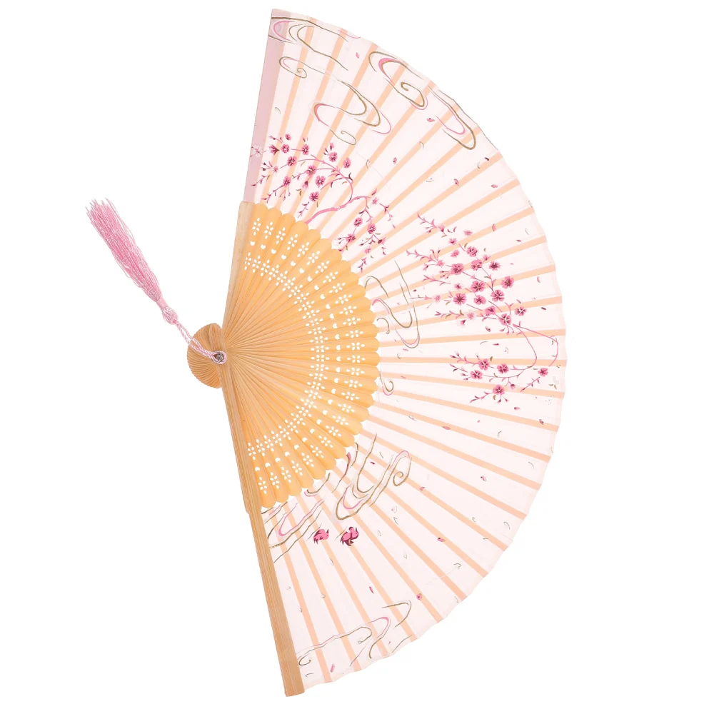 Bamboo Framed Folding Fan Chinese Style Vintage Hand Fan Portable Foldable Hand Fan Wedding Fan