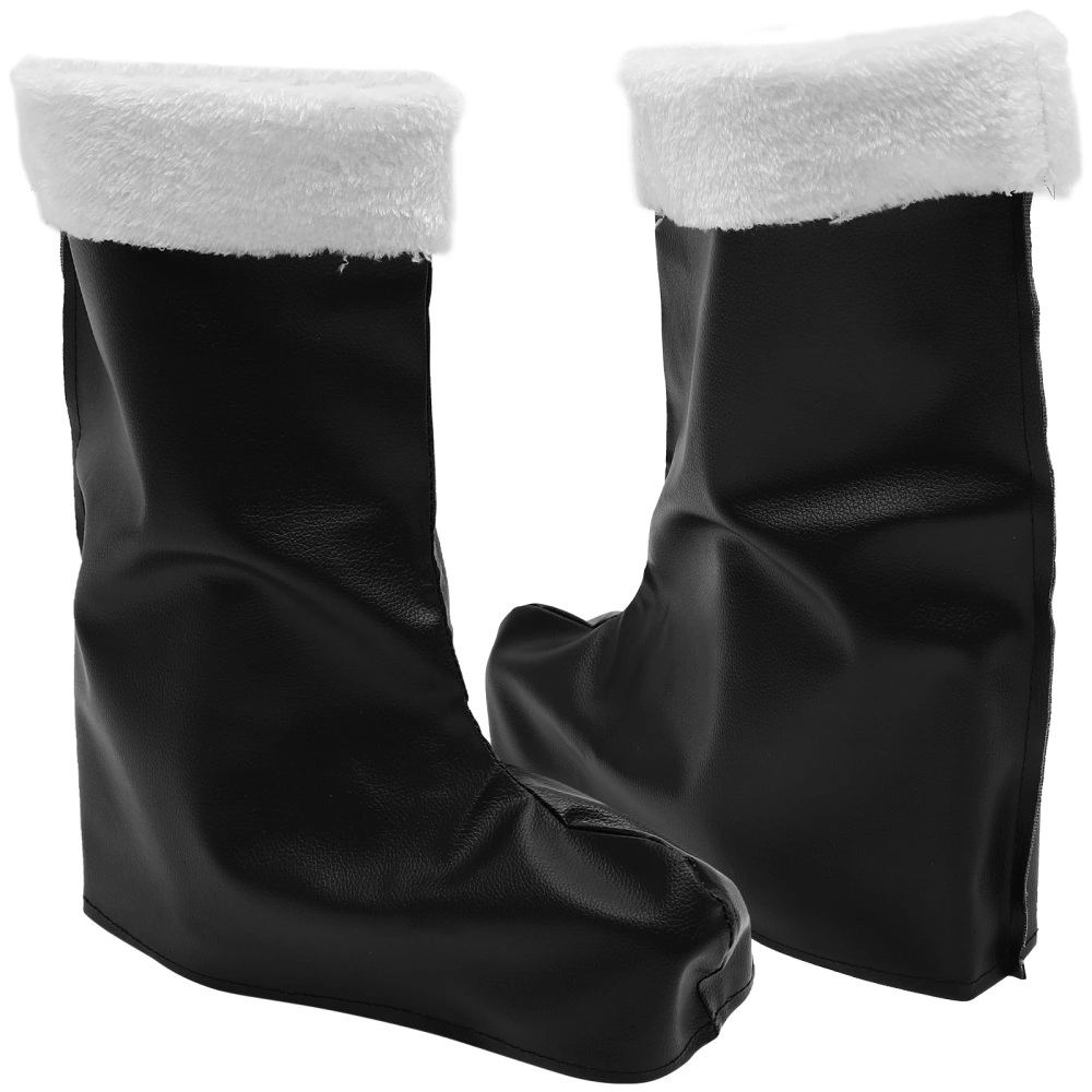 1 pair of Santa Claus Costume Boot Cover Santa Claus Cosplay Shoe Xmas Party Decoration