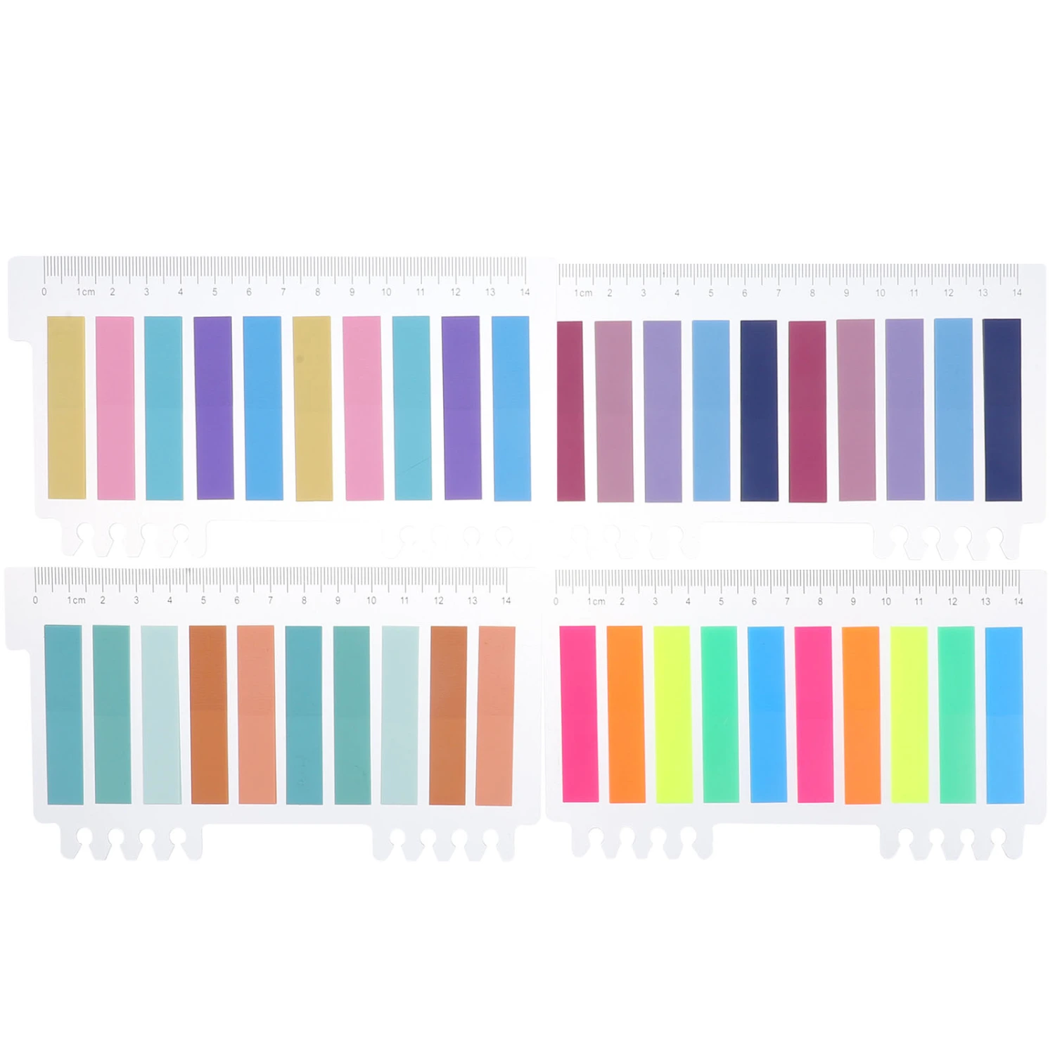 40pcs Home Sticky Highlight Strips Household Page Markers Office Sticky Page Tags