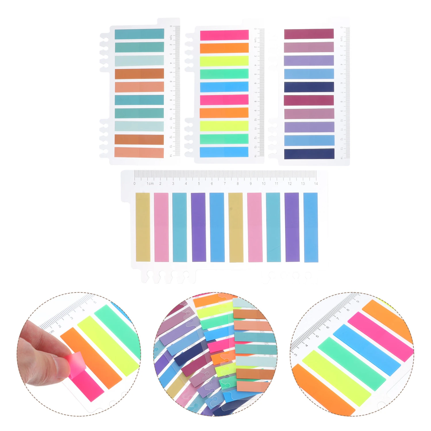 40pcs Home Sticky Highlight Strips Household Page Markers Office Sticky Page Tags