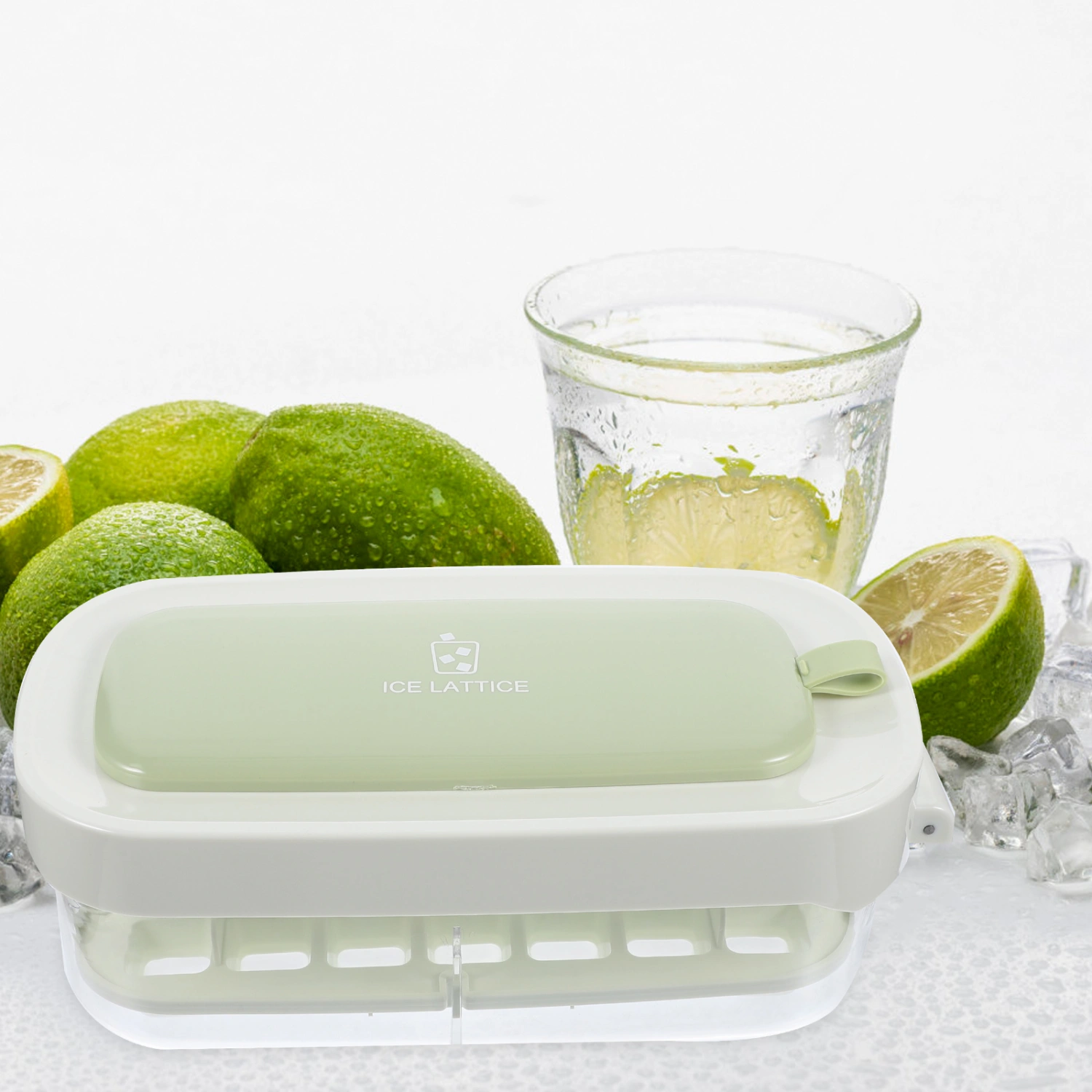 1 Set of Household Ice Cube Mold Convenient Ice Cube Making Mold Press Type Ice Cube Maker With Storage Box