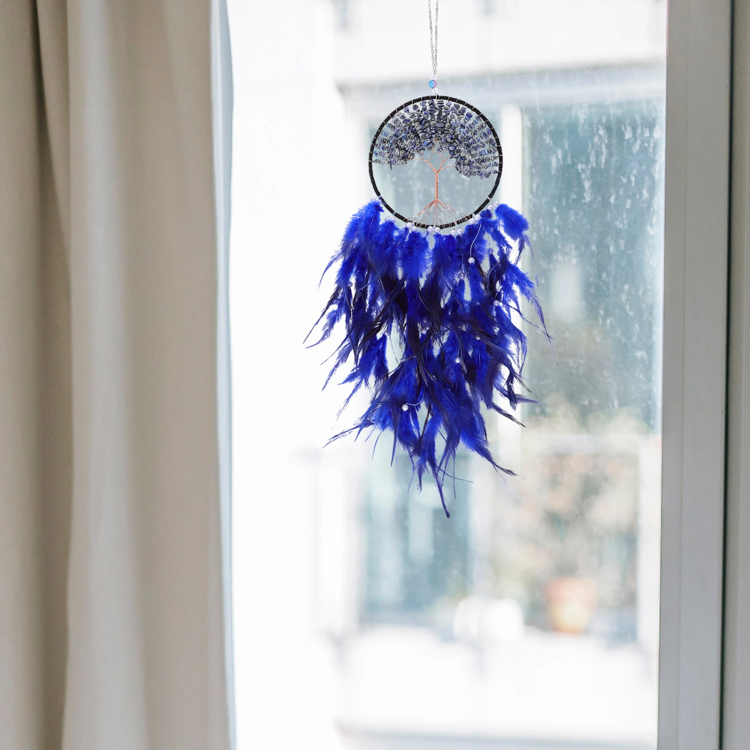 Decorative Dreamcatcher Pendant Crystal Stone Tree Wall Hanging Dream Catcher