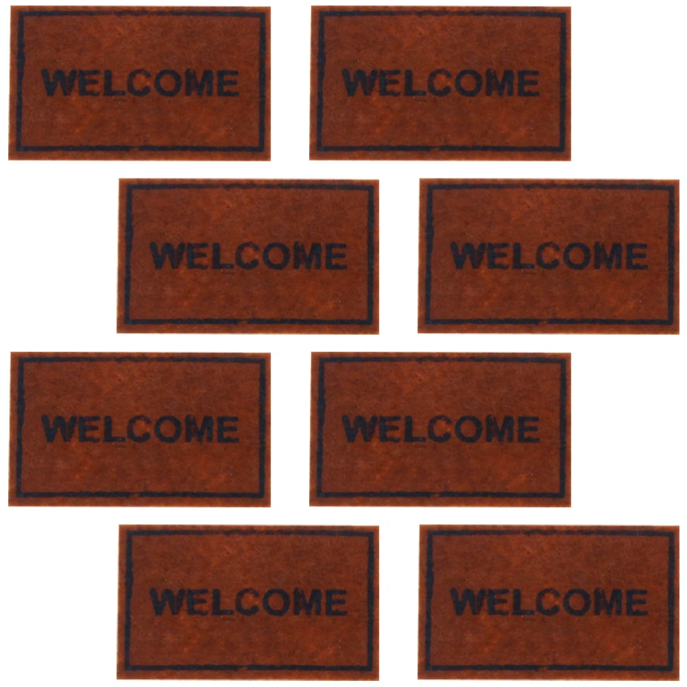 8pcs Miniature Doll House Carpet Doll House Accessories Mini Welcome Floor Blanket Doll House Mini Floor Mat