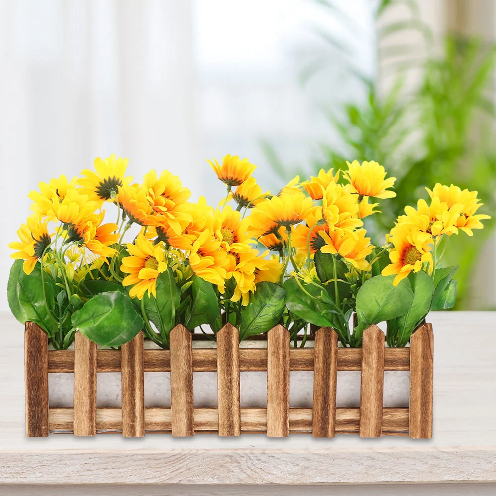 Artificial Sunflower Fake Sunflower Fence Ornament Sunflower Fence Decor Classroom Corner Layout