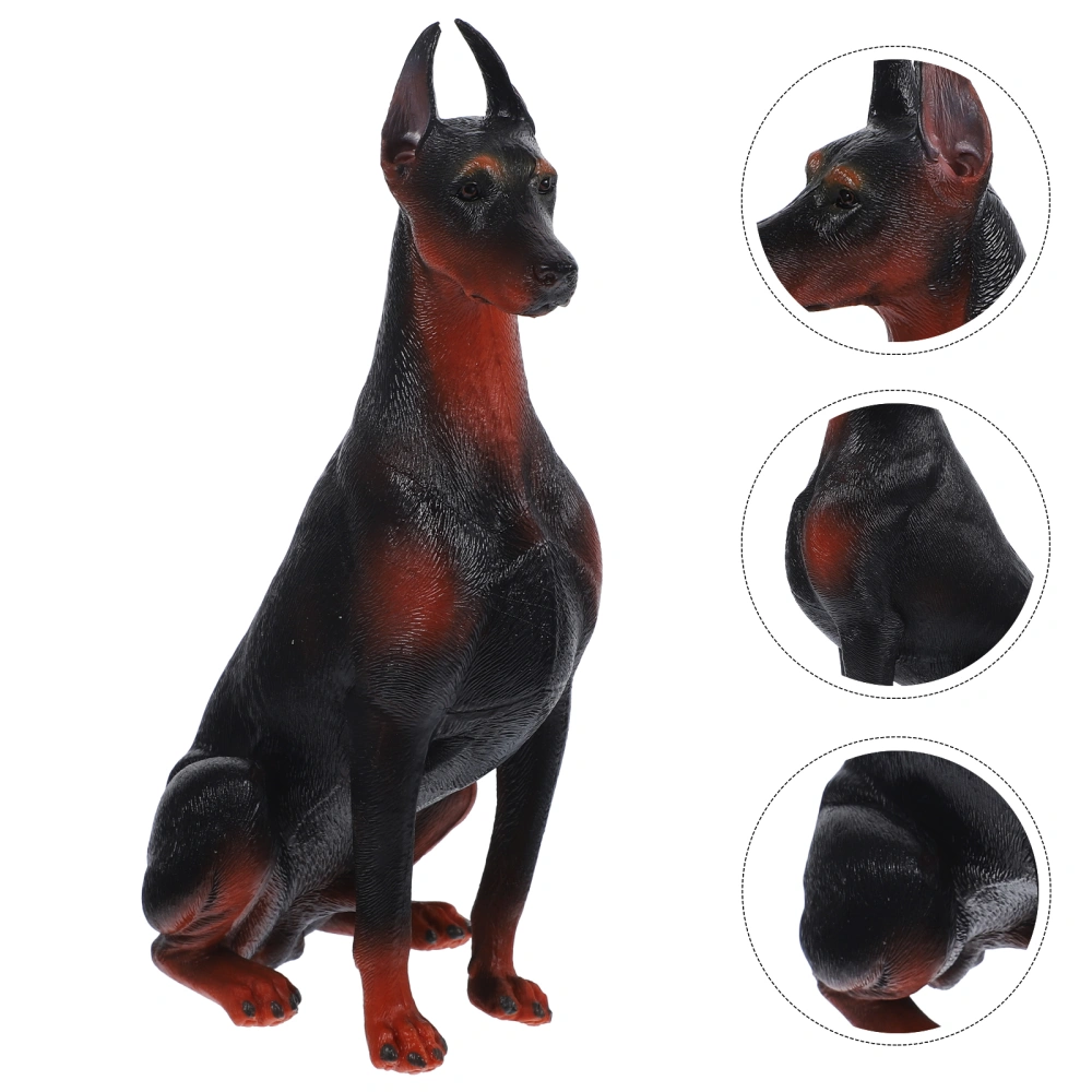 Simulation Doberman Figure Dog Figurine Plastic Animal Toy Figurine for Kids Boys Girls