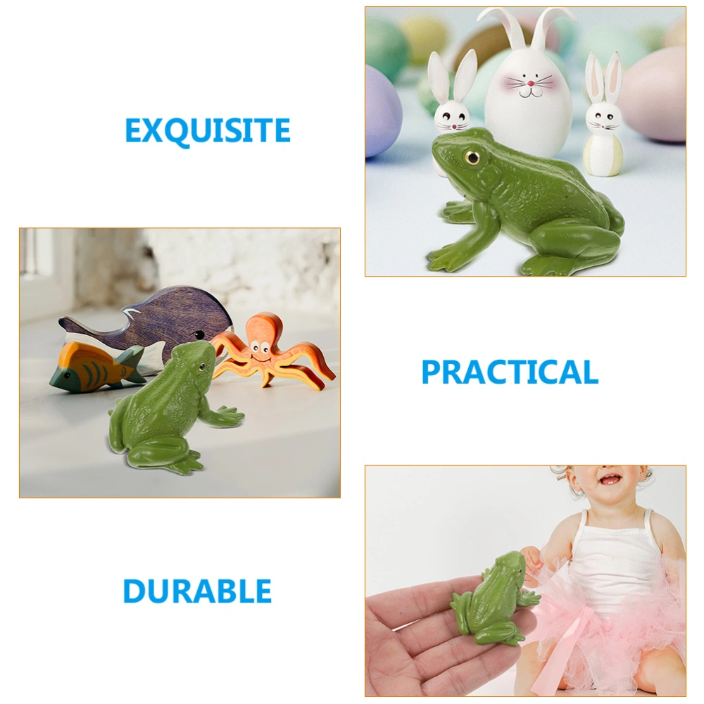 4pcs Miniature Frog Figurine Plastic Frog Statue Frog Models Children Frog Toy