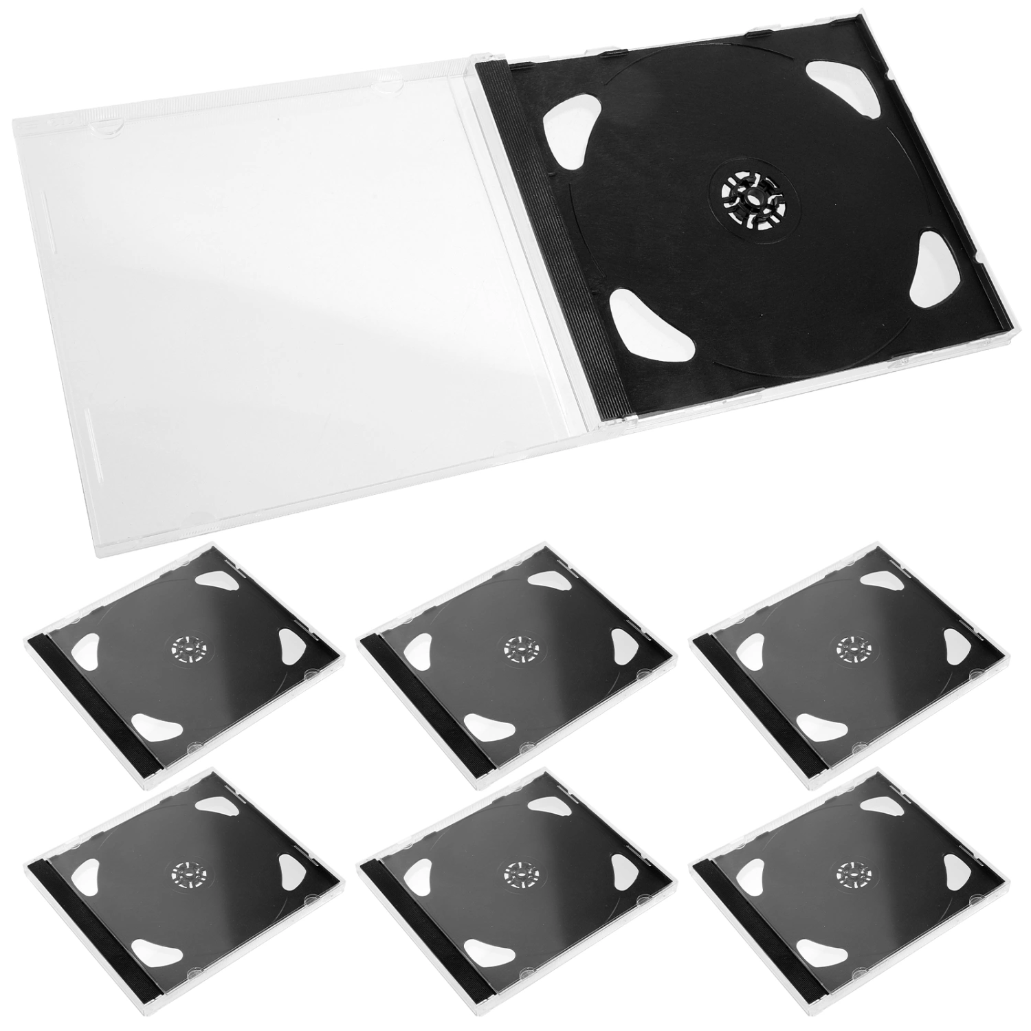 6pcs CD Cases Practical CD Holders Portable Disc Storage Organizers DVD Boxes for Home