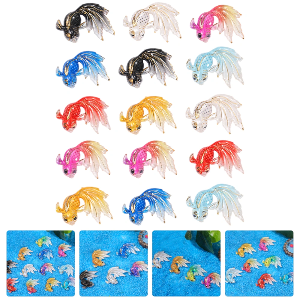 15pcs Fish Decor Creative Micro Landscape Fish Tank Fish Adornment Fish Model