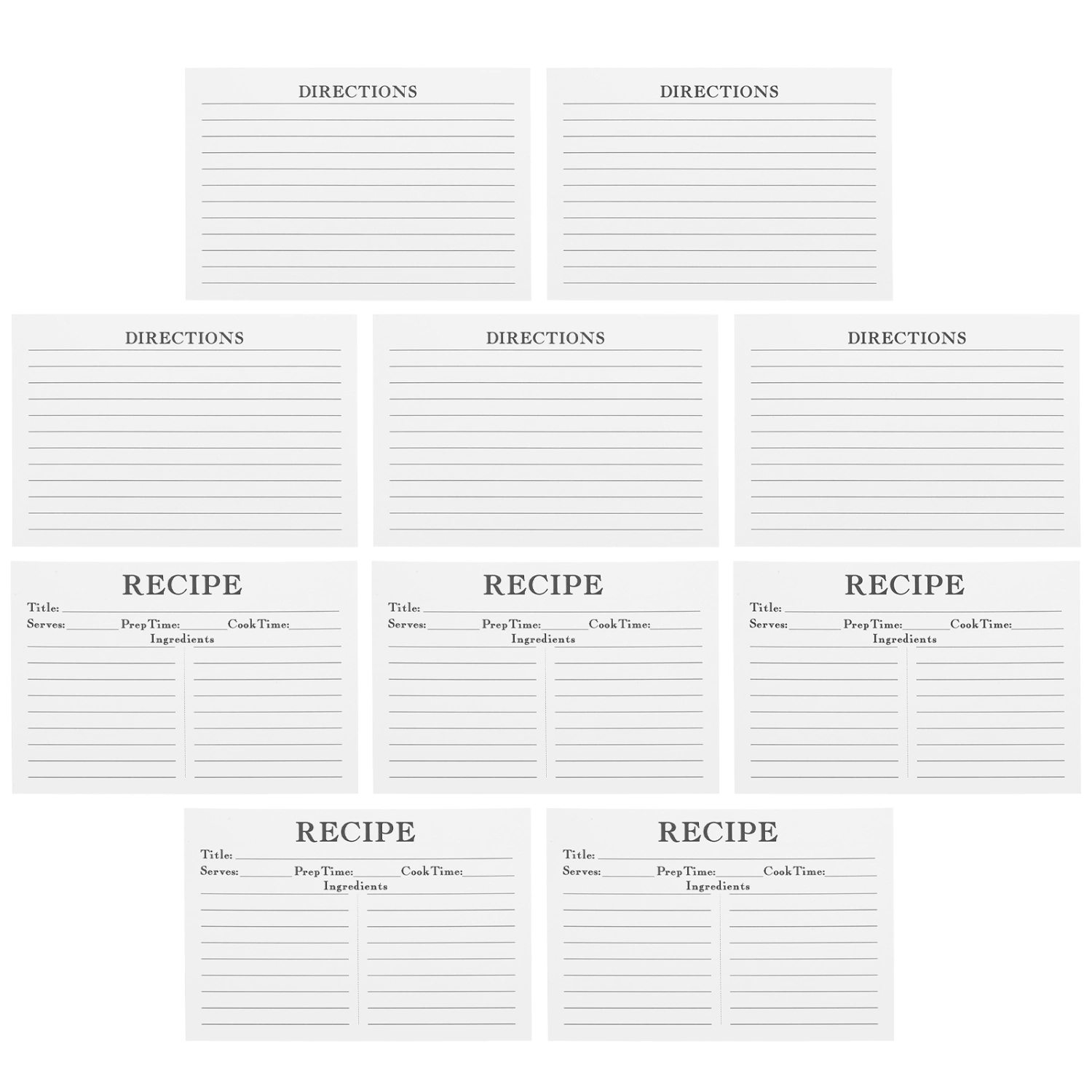 50pcs Convenient Recipe Cards Compact Recipe Papers Daily Use Recipe Sheets Kitchen Supply