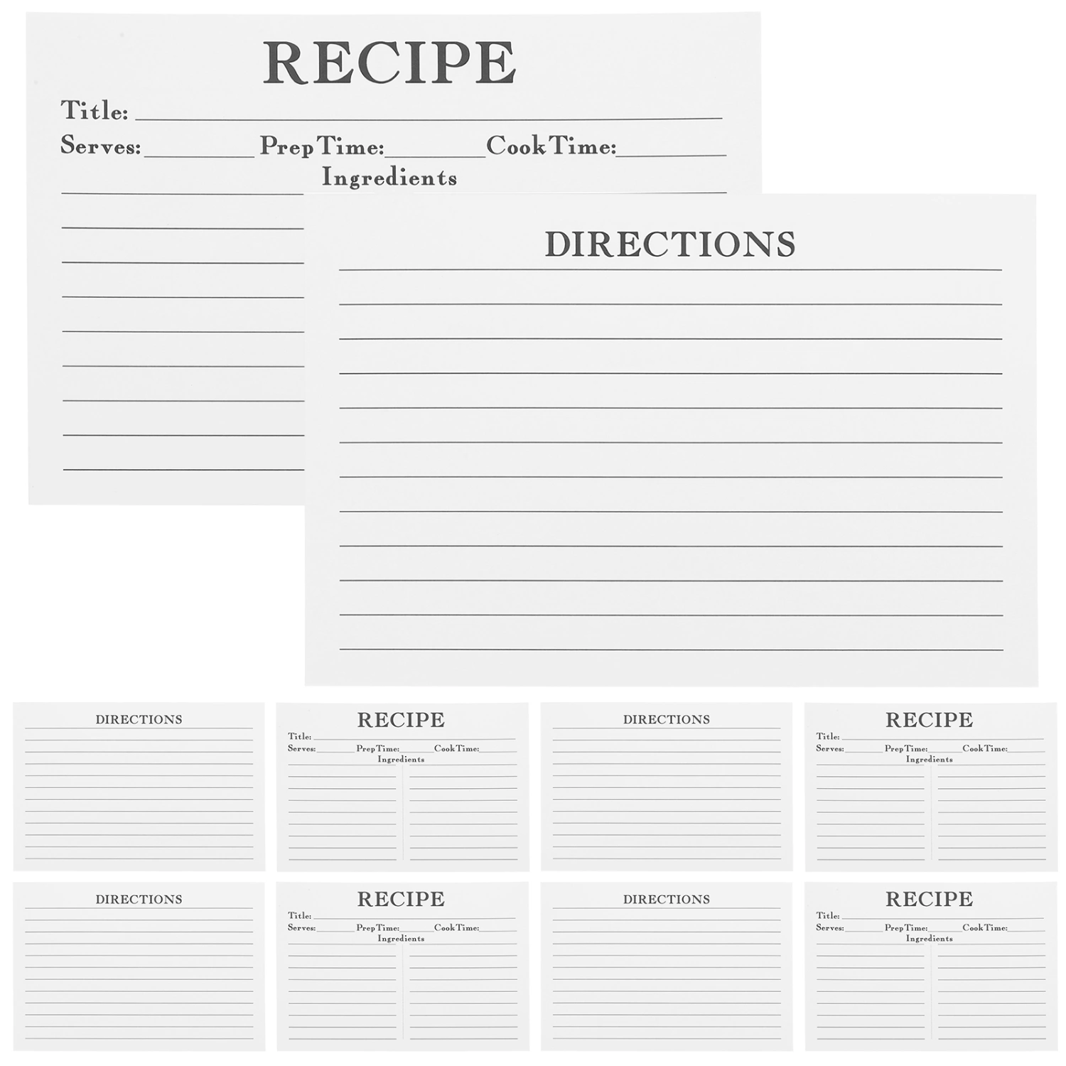 50pcs Convenient Recipe Cards Compact Recipe Papers Daily Use Recipe Sheets Kitchen Supply