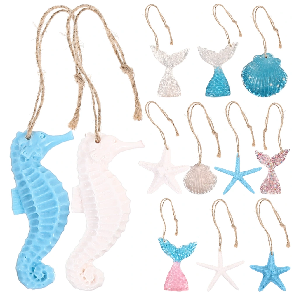 20pcs Resin Starfishes Pendant Mediterranean Style Resin Pendants Ocean Themed Hanging Ornaments