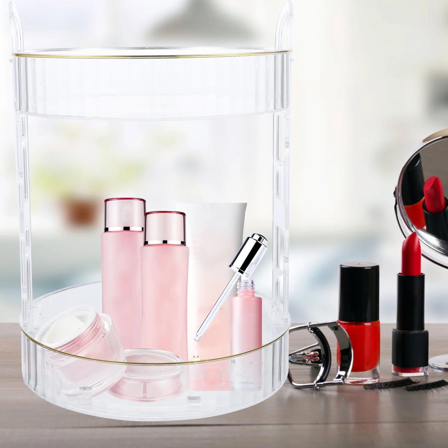 Makeup Organizing Rack Rotating Cosmetics Organizer Sundries Storage Holder Jewelry Holder