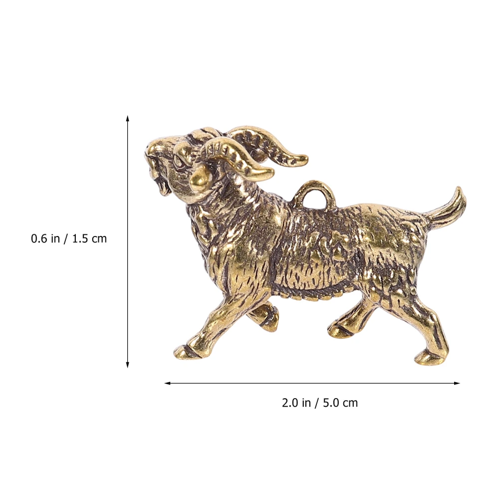 2pcs Goat Keychain Charms Goat Keychain Pendants Decorative Brass Keychain Pendants