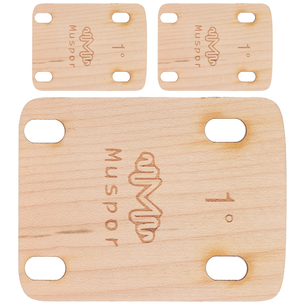 3pcs Guitar Neck Shims Wooden Guitar Neck Plate Guitar Replacement Repair Parts(1°)