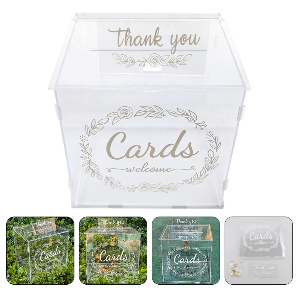 Acrylic Wedding Card Box DIY Envelop Card Box Money Storage Box Wedding Supply