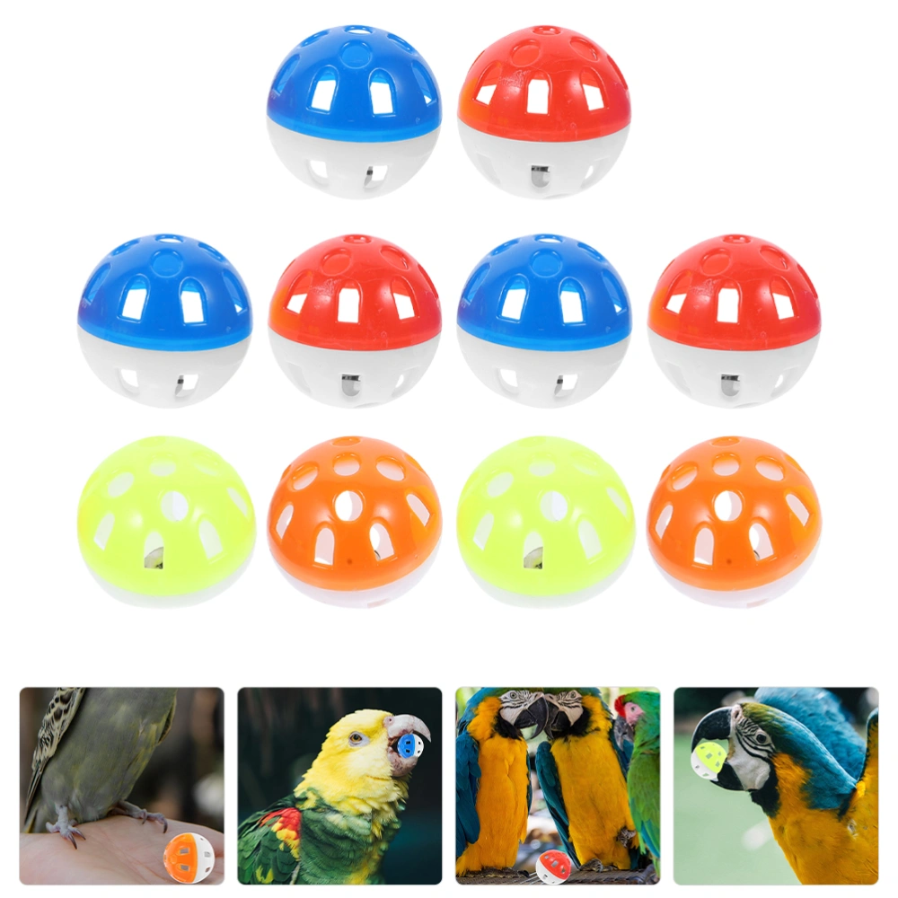 10pcs Parrot Bell Balls Parrot Bird Chewing Toys Hollow-out Bird Grinding Balls