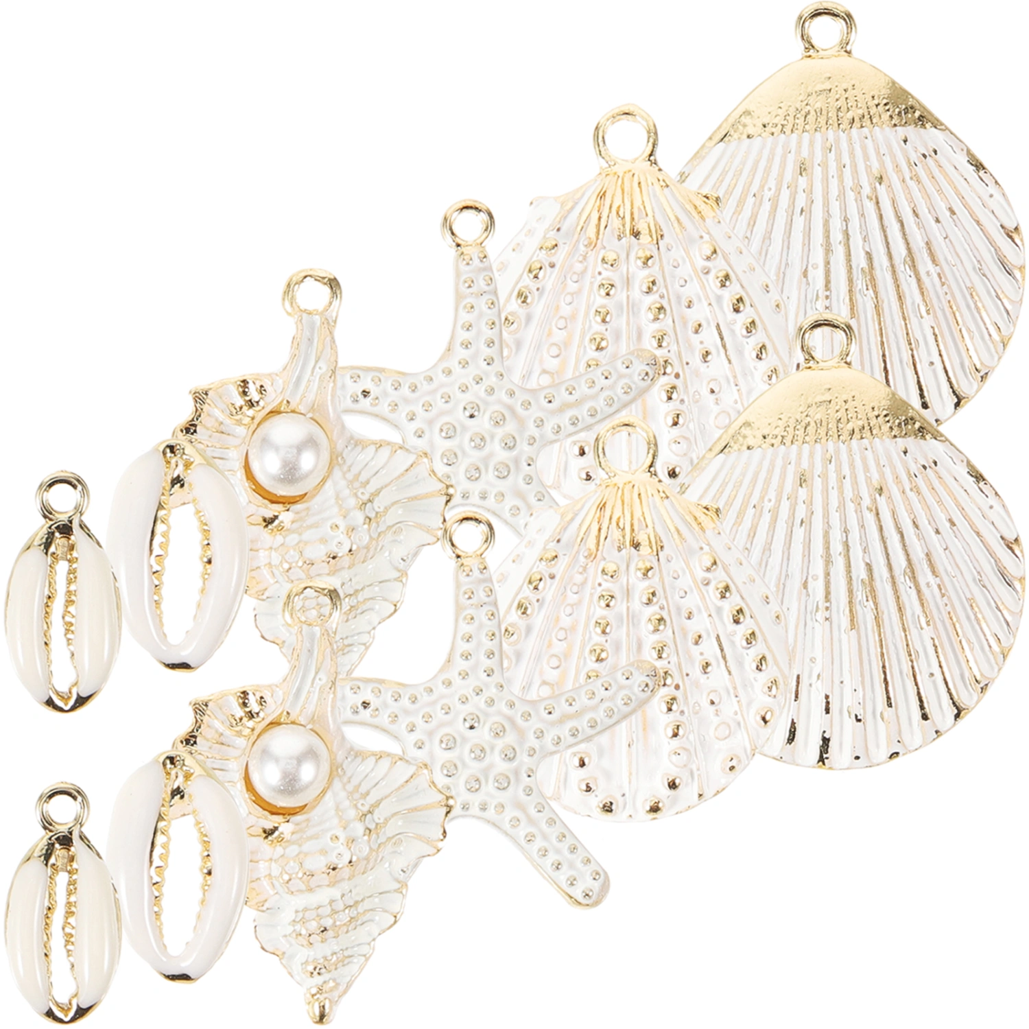 1 Set of Shell Charms Sea Star Pendants Jewelry Making Hanging Charms for Handmade Decor