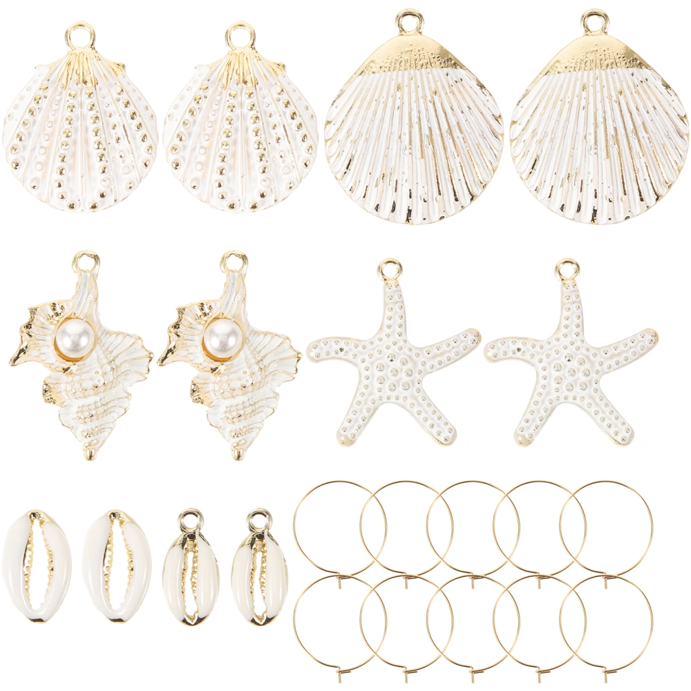 1 Set of Shell Charms Sea Star Pendants Jewelry Making Hanging Charms for Handmade Decor