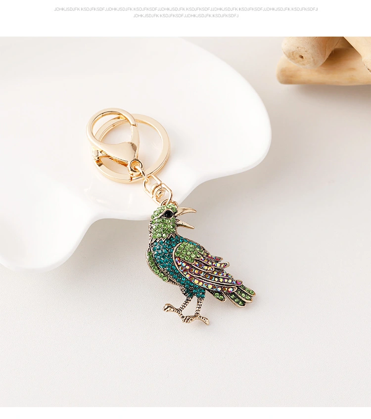 3pcs Keychain Backpack Hanging Key Pendant Rhinestone Bird Keyring Ornament Bag Hanging Pendant