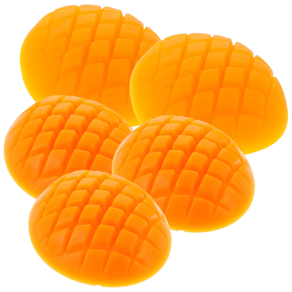 5Pcs Lifelike Mango Slice Adornments False Fruits Props Artificial Mango Slice Decors