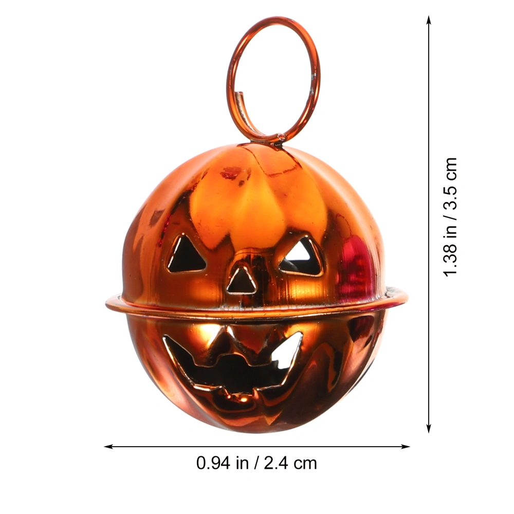 30pcs Halloween Pumpkin Bell Halloween Hanging Decor Creative Pumpkin Bell Metal Bells