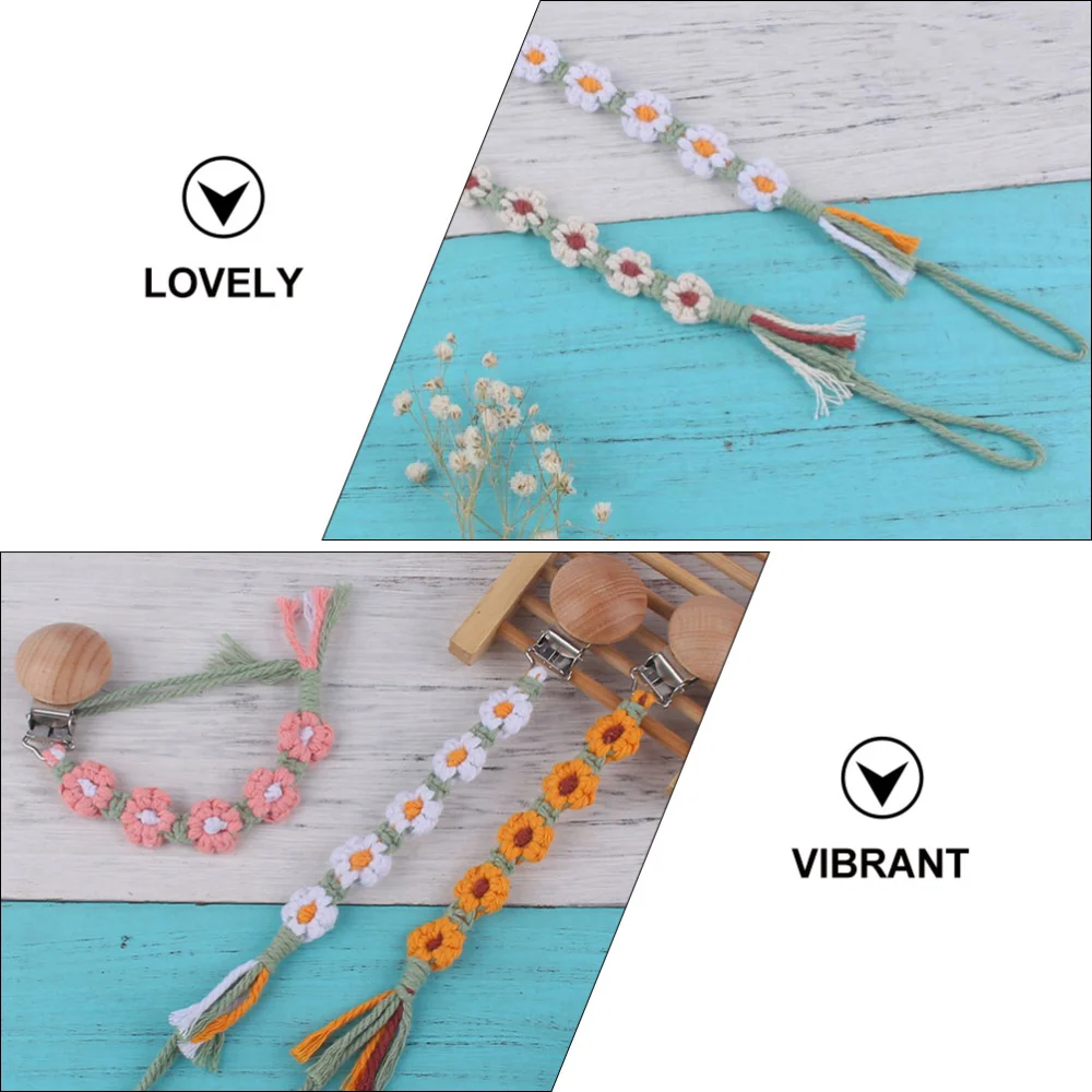 3Pcs Teether Holder Toy Strap for Baby Pacifier Strap Beaded Pacifier Strap Stroller Pacifier Strap