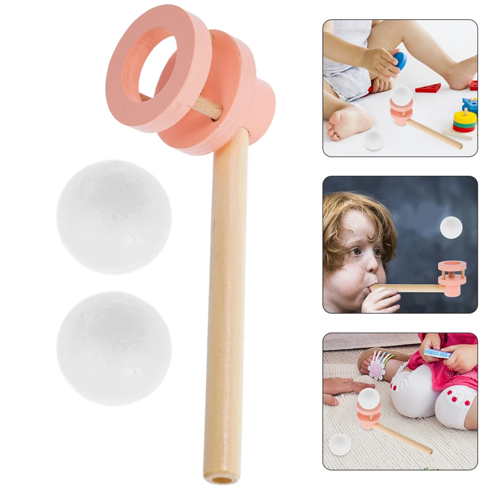 1 Set of Floating Balls Game Wooden Balances Blowing Toys Educational Blowing Toys