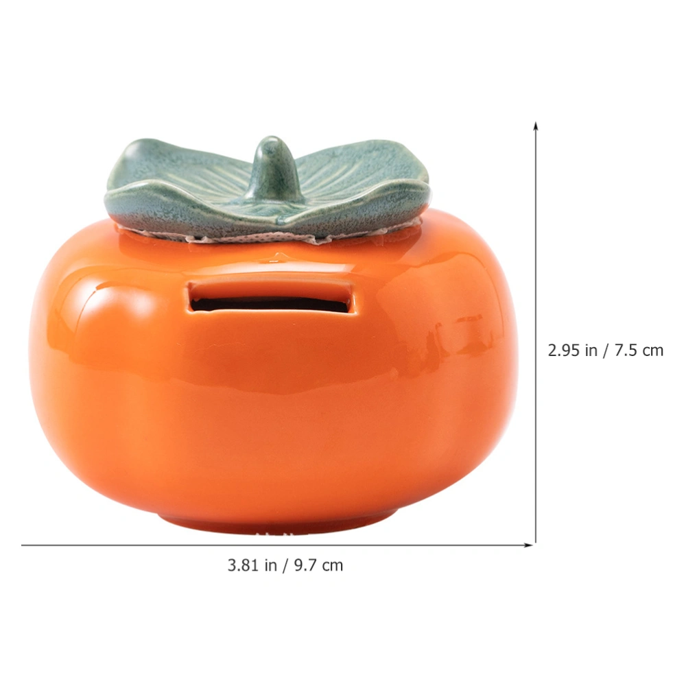 Persimmon Piggy Bank Ceramic Piggy Bank Kids Coin Holder Bedroom Decoration