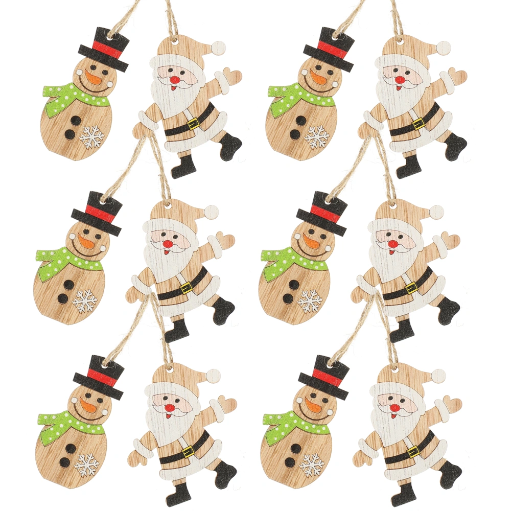 12pcs Xmas Tree Hanging Ornaments Xmas Tree Cartoon Santa Claus Snowman Hanging Decor