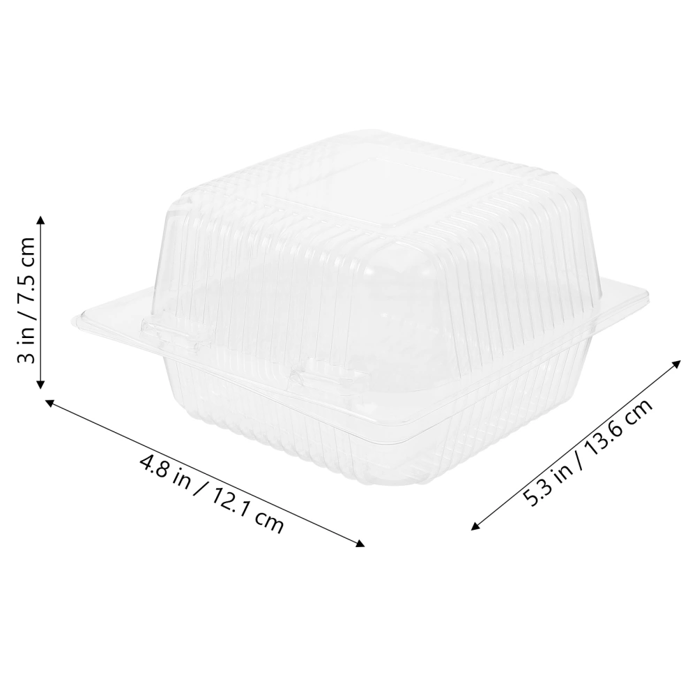 100pcs Plastic Dessert Wrapping Box Transparent Sandwich Packing Boxes Leak-proof Cake Boxes