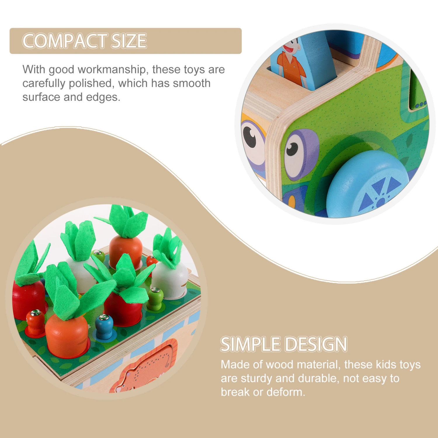 1 Set of Montessori Wooden Toys for Toddler Educational Toys Farm Fruits Animals Shape Sorting Toys Carrot Harvest Game Toys