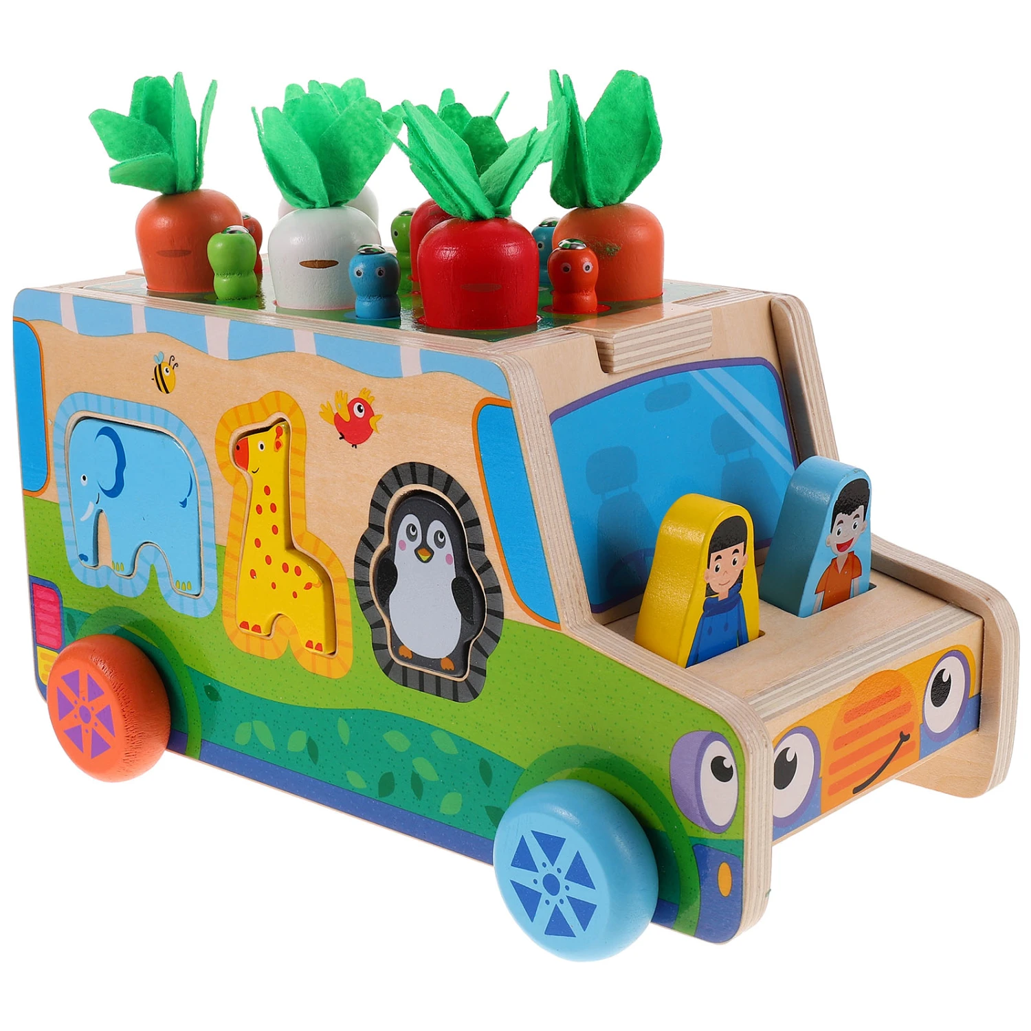 1 Set of Montessori Wooden Toys for Toddler Educational Toys Farm Fruits Animals Shape Sorting Toys Carrot Harvest Game Toys